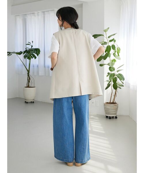 CRAFT STANDARD BOUTIQUE(クラフトスタンダードブティック)の「リネンライクジレ(ベスト・レディース・ブラック/ブラウン/ベージュ・M/L)」の8枚目の写真