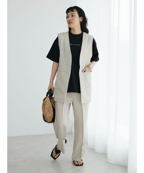 CRAFT STANDARD BOUTIQUE(クラフトスタンダードブティック)の「リネンライクジレ(ベスト・レディース・ブラック/ブラウン/ベージュ・M/L)」の9枚目の写真