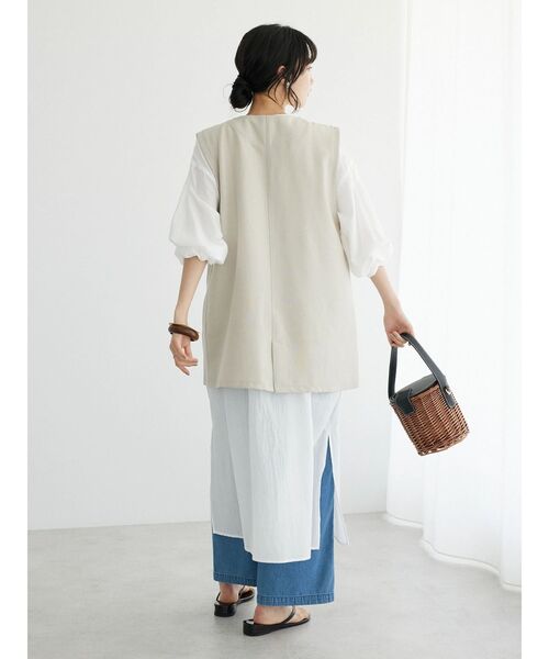 CRAFT STANDARD BOUTIQUE(クラフトスタンダードブティック)の「リネンライクジレ(ベスト・レディース・ブラック/ブラウン/ベージュ・M/L)」の12枚目の写真