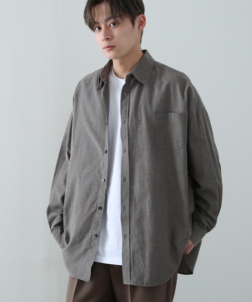 NULL（ヌル）の「【NULL】ストライプ＆無地 長袖シャツ（シャツ/ブラウス・メンズ・ライトブルー/ブラック/サックスブルー/ブルー/グレー/ブラック系/グリーン/ホワイト/ベージュ/ブルー系/ブラック系1/ネイビー系/チャコール/カーキ/オフホワイト/ブルー系3/ピンク系3/サックスブルー系3/ブラック系3/ホワイト系3/ブラック系2/ライトイエロー系3/イエロー系3・MEDIUM/X-LARGE/LARGE/SMALL）」の11枚目の写真