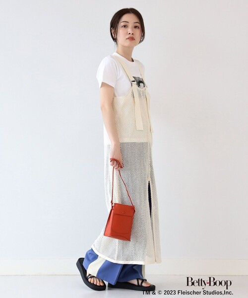 Ray BEAMS（レイビームス）の「Ray BEAMS / メッシュ キャミ ワンピース（ワンピース・レディース・オフホワイト/ブラック・ONE SIZE）」の6枚目の写真