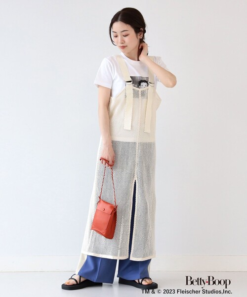 Ray BEAMS（レイビームス）の「Ray BEAMS / メッシュ キャミ ワンピース（ワンピース・レディース・オフホワイト/ブラック・ONE SIZE）」の7枚目の写真