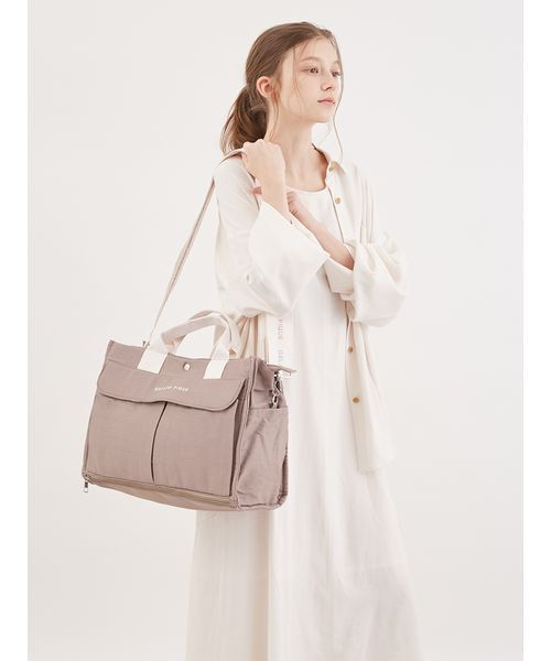 gelato pique(ジェラートピケ)の「【販路限定】2wayスクエアママバッグ(マザーズバッグ・レディース・ブラウン/ベージュ・FREE)」の9枚目の写真