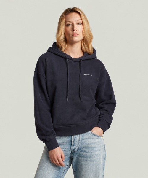 G-STAR(ジースター)の「GRAPHIC CORE HOODED SWEATER/ワンポイントロゴパーカー(パーカー・レディース・ダークブルー/ダークオリーブ/ダークブラック・X-SMALL/SMALL/MEDIUM)」の1枚目の写真