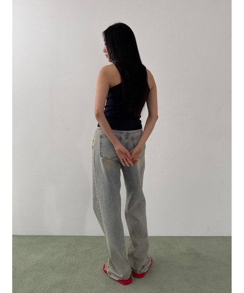Didot.showroom(ディドット ショールーム)の「ローライズウォッシンワイドデニム(デニムパンツ・レディース・ライトブルー・S/M)」の4枚目の写真