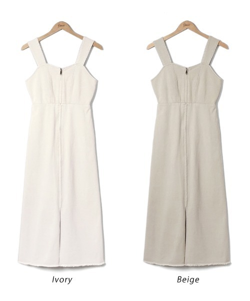 flower（フラワー）の「シェイプジャンパースカート（ジャンパースカート・レディース・ベージュ/アイボリー・FREE）」の10枚目の写真