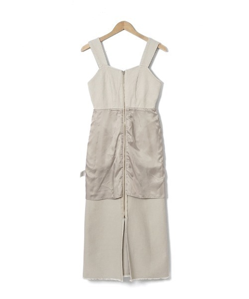 flower（フラワー）の「シェイプジャンパースカート（ジャンパースカート・レディース・ベージュ/アイボリー・FREE）」の8枚目の写真