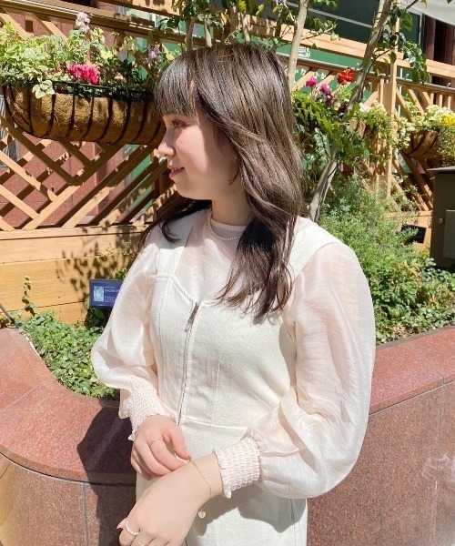 flower（フラワー）の「シェイプジャンパースカート（ジャンパースカート・レディース・ベージュ/アイボリー・FREE）」の14枚目の写真