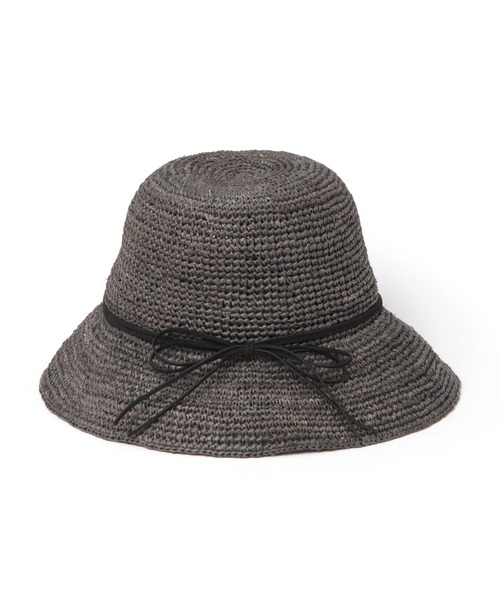 studio CLIP（スタディオクリップ）の「ラフィア細編みハット（ハット・レディース・チャコール/ナチュラル/ブラウン・FREE）」の4枚目の写真