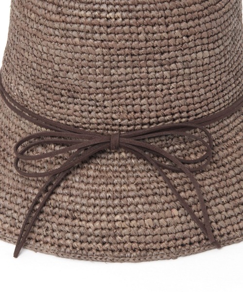 studio CLIP（スタディオクリップ）の「ラフィア細編みハット（ハット・レディース・チャコール/ナチュラル/ブラウン・FREE）」の10枚目の写真