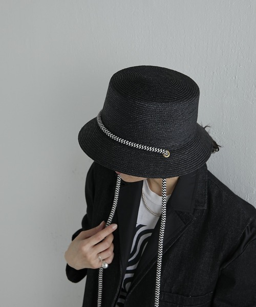 FERRUCCIO VECCHI（フェリシオベッキ）の「【FERRUCCIO VECCH（フェリシオヴェッキ）】ロープ付カンカン帽（ハット・レディース・ピンク/ブラック・FREE）」の7枚目の写真