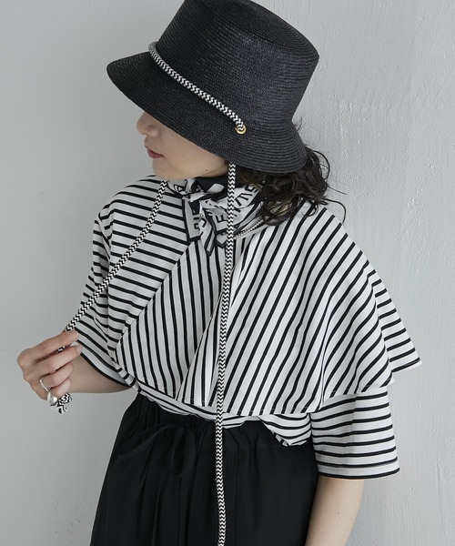 FERRUCCIO VECCHI（フェリシオベッキ）の「【FERRUCCIO VECCH（フェリシオヴェッキ）】ロープ付カンカン帽（ハット・レディース・ピンク/ブラック・FREE）」の12枚目の写真