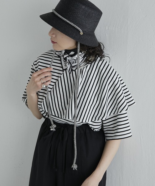 FERRUCCIO VECCHI（フェリシオベッキ）の「【FERRUCCIO VECCH（フェリシオヴェッキ）】ロープ付カンカン帽（ハット・レディース・ピンク/ブラック・FREE）」の13枚目の写真