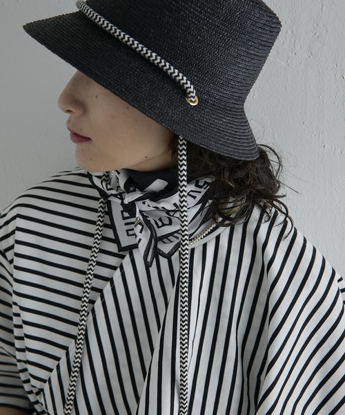 FERRUCCIO VECCHI（フェリシオベッキ）の「【FERRUCCIO VECCH（フェリシオヴェッキ）】ロープ付カンカン帽（ハット・レディース・ピンク/ブラック・FREE）」の14枚目の写真