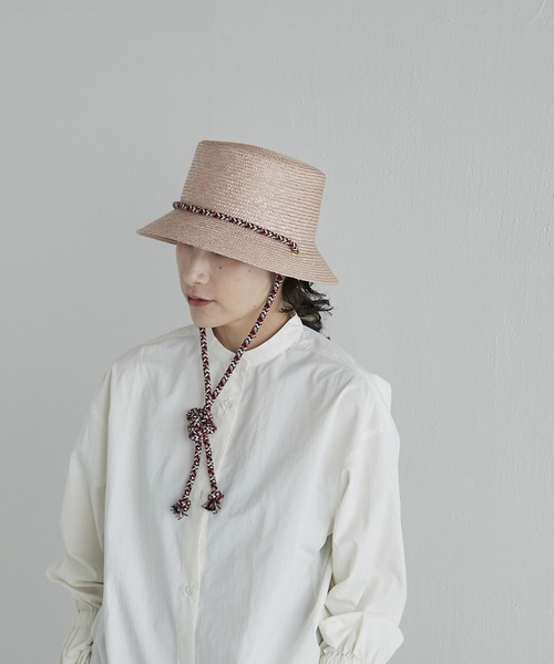 FERRUCCIO VECCHI（フェリシオベッキ）の「【FERRUCCIO VECCH（フェリシオヴェッキ）】ロープ付カンカン帽（ハット・レディース・ピンク/ブラック・FREE）」の22枚目の写真