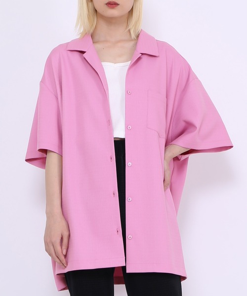 PUNYUS(プニュズ)の「オープンカラーシャツ(シャツ/ブラウス・レディース・ピンク/ブラック/ホワイト/ブルー・3/2/4/1)」の4枚目の写真