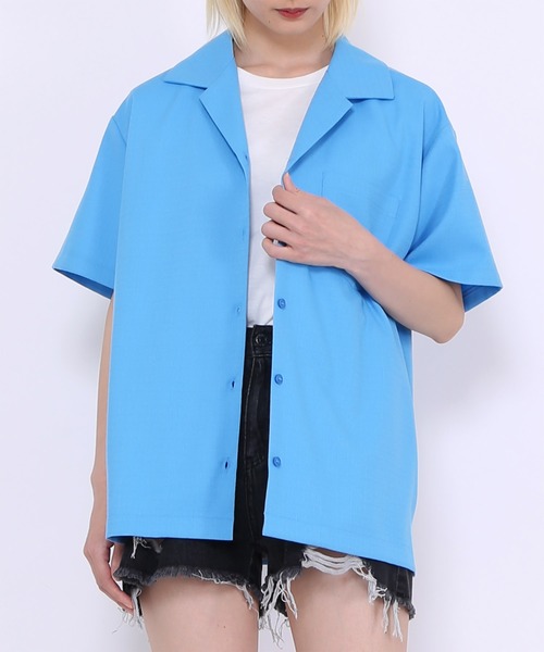 PUNYUS(プニュズ)の「オープンカラーシャツ(シャツ/ブラウス・レディース・ピンク/ブラック/ホワイト/ブルー・3/2/4/1)」の3枚目の写真