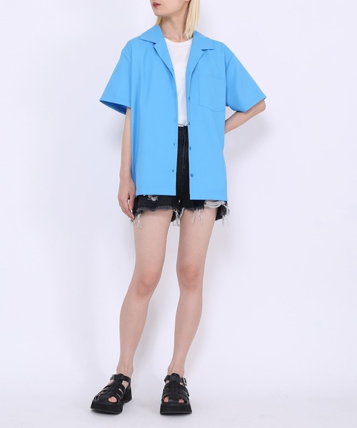 PUNYUS(プニュズ)の「オープンカラーシャツ(シャツ/ブラウス・レディース・ピンク/ブラック/ホワイト/ブルー・3/2/4/1)」の10枚目の写真