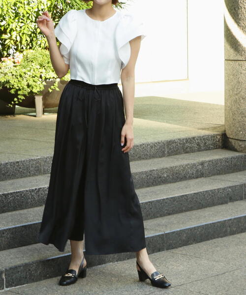 JILL by JILL STUART（ジルバイジルスチュアート）の「◇ボリュームワイドパンツ（その他パンツ・レディース・ブラック/グレー・FREE）」の2枚目の写真