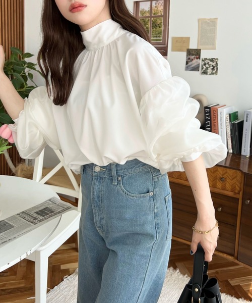 極美品♪ ジプソフィア スリーブ・バックリボン コットン オーバーブラウス 極美品♪ ジプソフィア スリーブ・バックリボン コットン オーバーブラウス