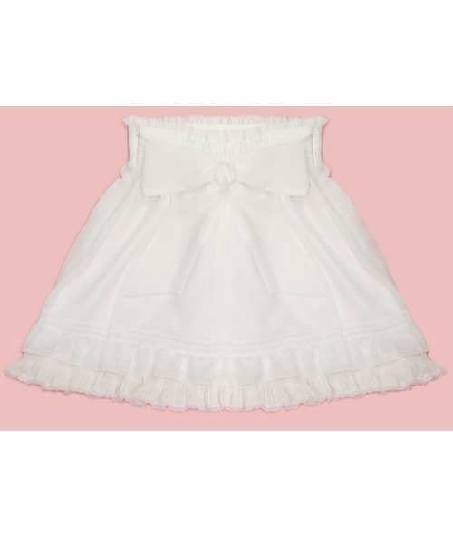 Secret Honey（シークレットハニー）の「裾レースフリルシフォンスカート（スカート・レディース・オフホワイト/ブラック・MEDIUM）」の9枚目の写真