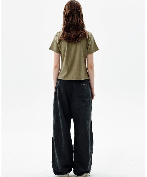 A'GEM9(エージェムナイン)の「A'GEM/9 × .kom『runningHIGH/ランニングハイ』DON'T DISTURB CROP TEE / ドント ディスターブクロップ 半袖カットソー(Tシャツ/カットソー・レディース・ホワイト/カーキ・FREE)」の4枚目の写真