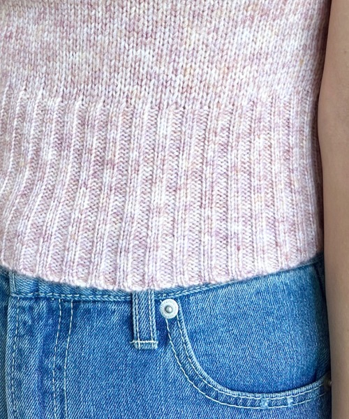 セール】パール付きニットカーディガン＆リボン付きニットキャミソール