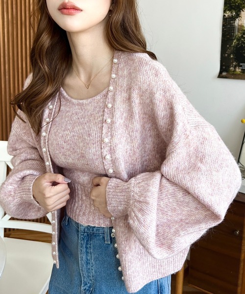 極美品！セリーヌ リボン付アンサンブル ニット カーディガンM インナーベストL 極美品！セリーヌ リボン付アンサンブル ニット カーディガンM