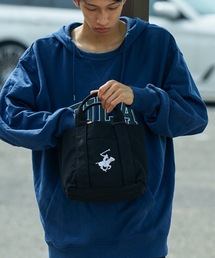 LB/S （エルビーエス）の「【BEVERLY HILLS POLO CLUB/ビバリーヒルズポロクラブ 】【便利な3部屋仕切り】キャンバス ミニトートバッグ ブランド ロゴ ポニー 刺繍 BHPC ハンドバッグ ランチバッグ（トートバッグ）」