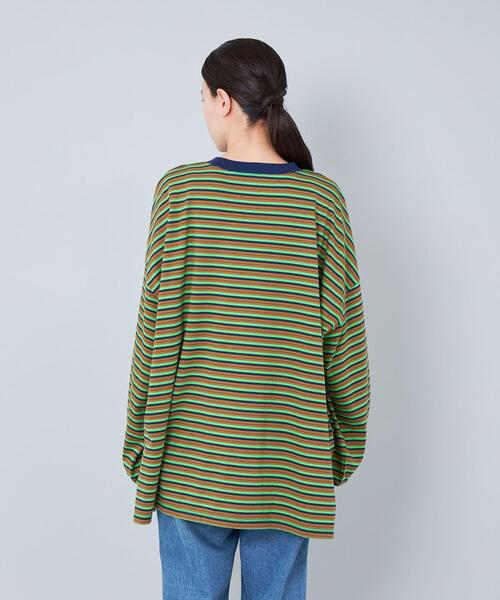 CITEN(シテン)の「<CITEN>リンガー ボーダー Tシャツ(Tシャツ/カットソー・レディース・ブラウン/ブラック・FREE)」の5枚目の写真