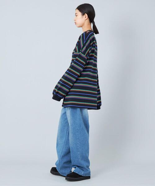 CITEN(シテン)の「<CITEN>リンガー ボーダー Tシャツ(Tシャツ/カットソー・レディース・ブラウン/ブラック・FREE)」の15枚目の写真