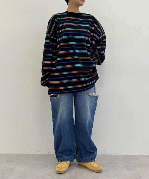 CITEN(シテン)の「<CITEN>リンガー ボーダー Tシャツ(Tシャツ/カットソー・レディース・ブラウン/ブラック・FREE)」の18枚目の写真