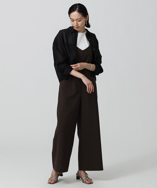 GALLEST（ギャレスト）の「シアークロップドシャツ（シャツ/ブラウス・レディース・ブラック/ダークグリーン/パープル系4・38）」の14枚目の写真