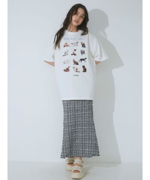 merry jenny（メリージェニー）の「We are CAT Tee（Tシャツ/カットソー・レディース・オフホワイト/ピンク/ブルー/チャコールグレー・FREE）」の11枚目の写真