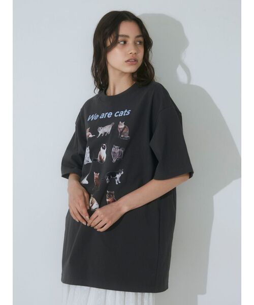 merry jenny（メリージェニー）の「We are CAT Tee（Tシャツ/カットソー・レディース・オフホワイト/ピンク/ブルー/チャコールグレー・FREE）」の14枚目の写真