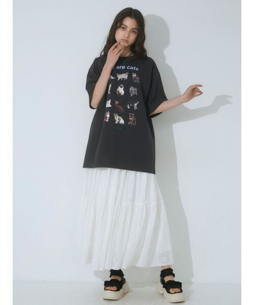 merry jenny（メリージェニー）の「We are CAT Tee（Tシャツ/カットソー・レディース・オフホワイト/ピンク/ブルー/チャコールグレー・FREE）」の16枚目の写真