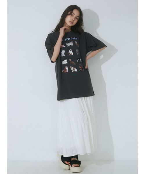 merry jenny（メリージェニー）の「We are CAT Tee（Tシャツ/カットソー・レディース・オフホワイト/ピンク/ブルー/チャコールグレー・FREE）」の17枚目の写真
