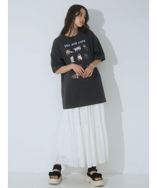 merry jenny（メリージェニー）の「We are CAT Tee（Tシャツ/カットソー・レディース・オフホワイト/ピンク/ブルー/チャコールグレー・FREE）」の18枚目の写真