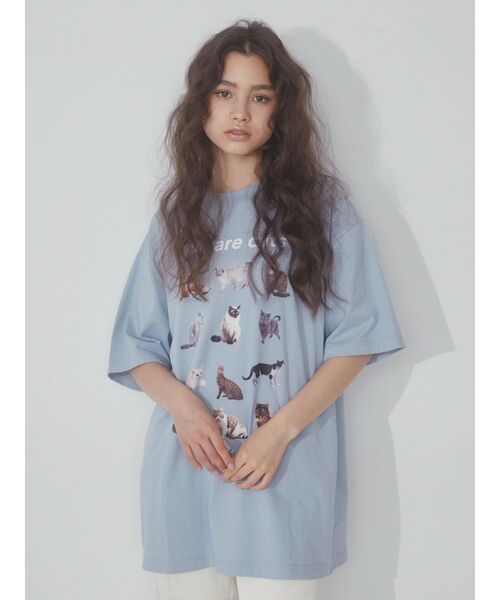 merry jenny（メリージェニー）の「We are CAT Tee（Tシャツ/カットソー・レディース・オフホワイト/ピンク/ブルー/チャコールグレー・FREE）」の20枚目の写真