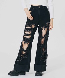 X-girl | DISTRESSED ROLL UP DENIM PANTS(デニムパンツ)