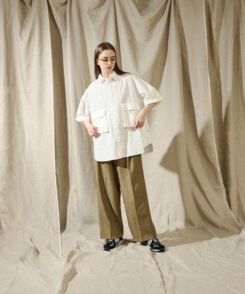 WETTEMPT(ウィテンプト)の「SAND WASH BIG POCKET SHIRT /サンドウォッシュビッグポケットシャツ(シャツ/ブラウス・メンズ・オフホワイト/サックスブルー・SMALL/MEDIUM/LARGE)」の15枚目の写真