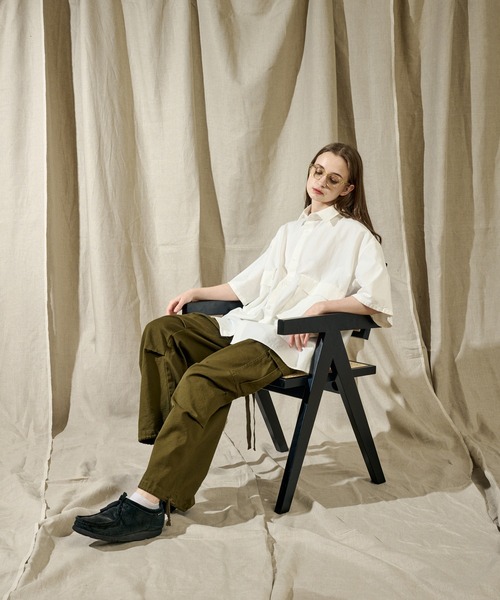 WETTEMPT(ウィテンプト)の「SAND WASH BIG POCKET SHIRT /サンドウォッシュビッグポケットシャツ(シャツ/ブラウス・メンズ・オフホワイト/サックスブルー・SMALL/MEDIUM/LARGE)」の21枚目の写真