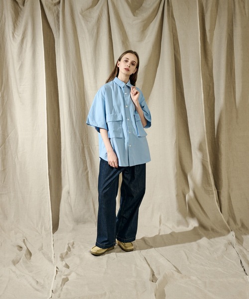 WETTEMPT(ウィテンプト)の「SAND WASH BIG POCKET SHIRT /サンドウォッシュビッグポケットシャツ(シャツ/ブラウス・メンズ・オフホワイト/サックスブルー・SMALL/MEDIUM/LARGE)」の22枚目の写真