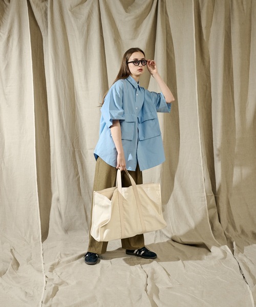 WETTEMPT(ウィテンプト)の「SAND WASH BIG POCKET SHIRT /サンドウォッシュビッグポケットシャツ(シャツ/ブラウス・メンズ・オフホワイト/サックスブルー・SMALL/MEDIUM/LARGE)」の18枚目の写真