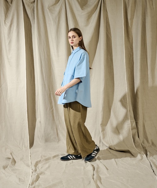 WETTEMPT(ウィテンプト)の「SAND WASH BIG POCKET SHIRT /サンドウォッシュビッグポケットシャツ(シャツ/ブラウス・メンズ・オフホワイト/サックスブルー・SMALL/MEDIUM/LARGE)」の14枚目の写真
