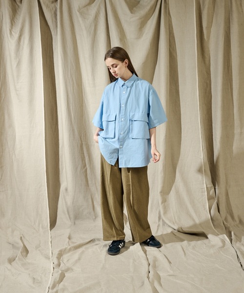 WETTEMPT(ウィテンプト)の「SAND WASH BIG POCKET SHIRT /サンドウォッシュビッグポケットシャツ(シャツ/ブラウス・メンズ・オフホワイト/サックスブルー・SMALL/MEDIUM/LARGE)」の10枚目の写真