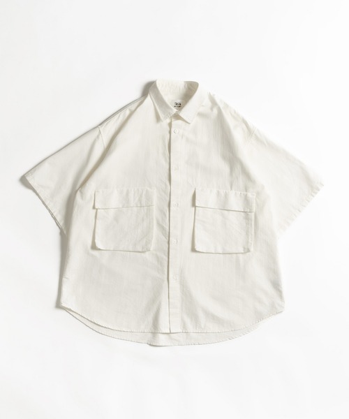 WETTEMPT(ウィテンプト)の「SAND WASH BIG POCKET SHIRT /サンドウォッシュビッグポケットシャツ(シャツ/ブラウス・メンズ・オフホワイト/サックスブルー・SMALL/MEDIUM/LARGE)」の19枚目の写真