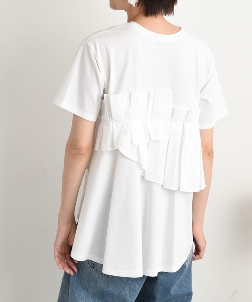 INTERPLANET（インタープラネット）の「ＴＣブロードアシメフリルＴシャツ（Tシャツ/カットソー・レディース・ブラック/オフホワイト・FREE）」の13枚目の写真