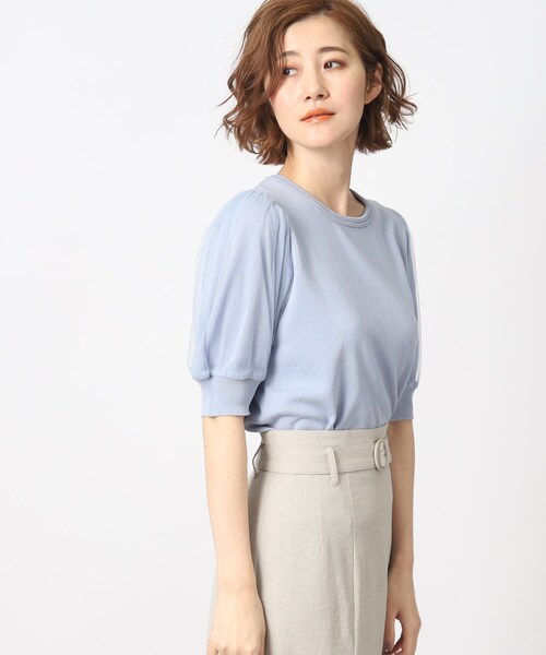 grove(グローブ)の「◆上品フェミニンな袖チュールニットプルオーバー(ニット/セーター・レディース・ブラック/ダークブラウン/ブルー/アイボリー・02/03/04/01/05)」の14枚目の写真