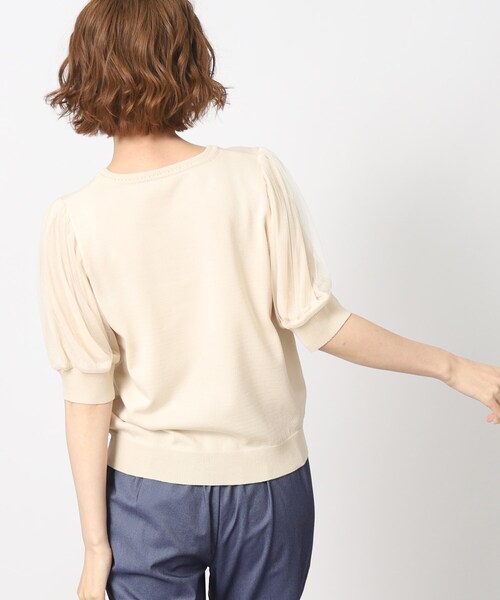 grove(グローブ)の「◆上品フェミニンな袖チュールニットプルオーバー(ニット/セーター・レディース・ブラック/ダークブラウン/ブルー/アイボリー・02/03/04/01/05)」の22枚目の写真
